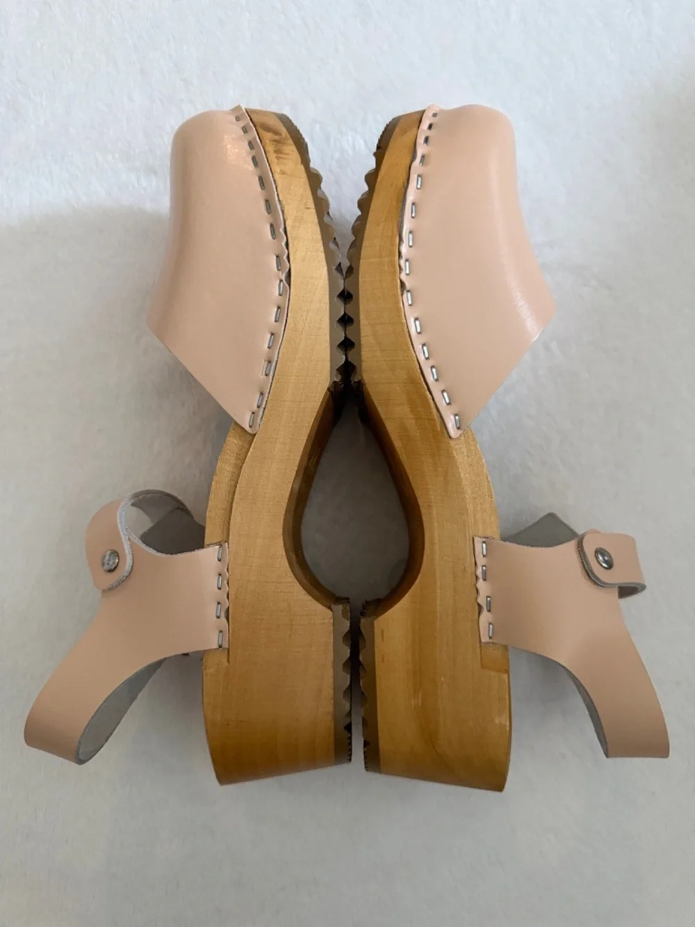 Bjork | Alma Swedish Comfort Wood Clog Leather Sandals Nude (EU 38 / US 7.5-8) - Picture 10 of 16